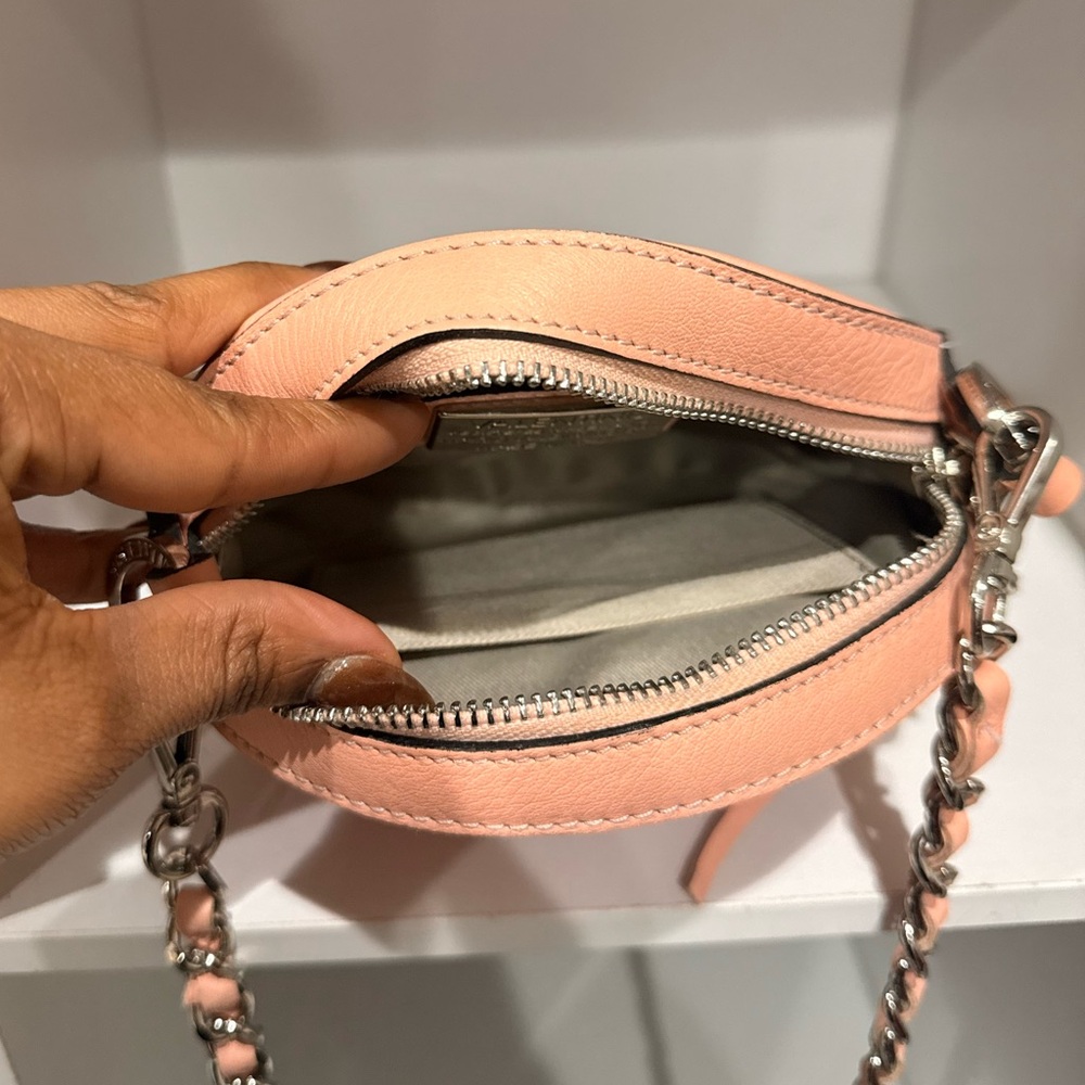 Valentino Blush Pink Round Leather Crossbody with Chain Strap - Picture 5 of 5